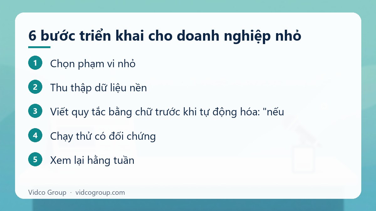 Các bước: 6 bước triển khai cho doanh nghiệp nhỏ