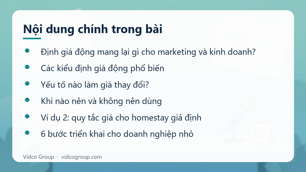 Nội dung chính: Dynamic pricing là gì