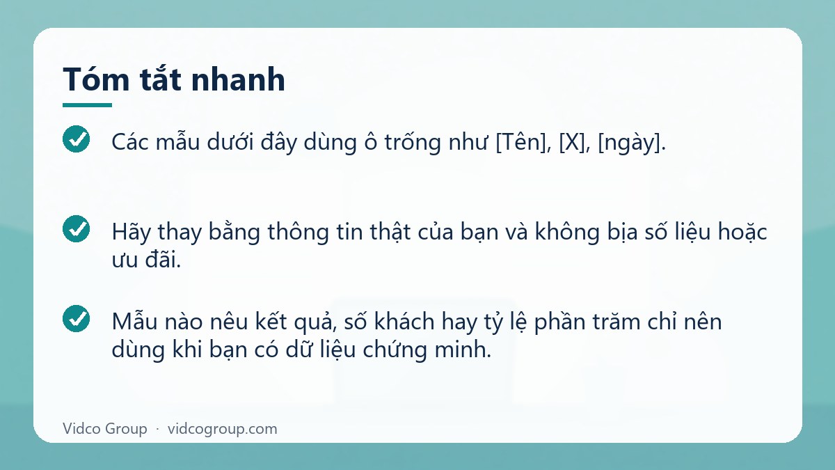 Tóm tắt nhanh: Email Subject Line