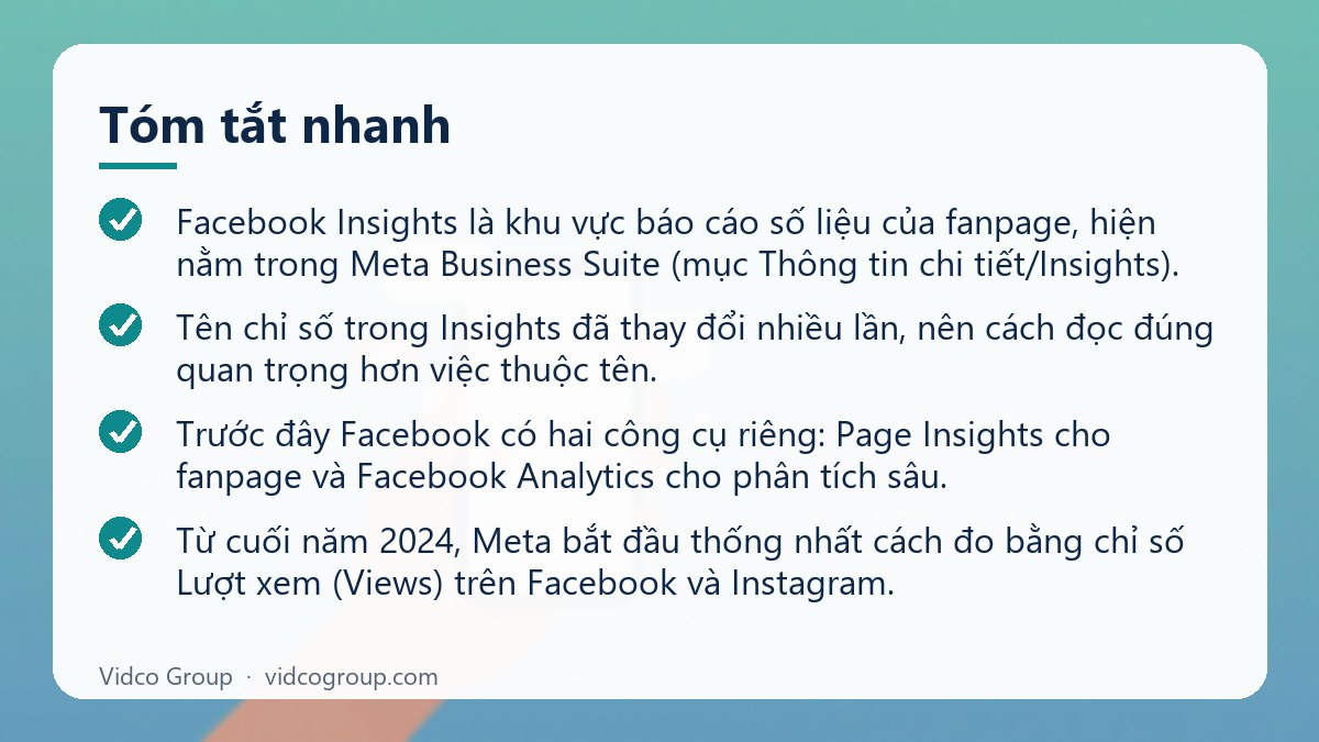 Tóm tắt nhanh: Facebook Insights là gì