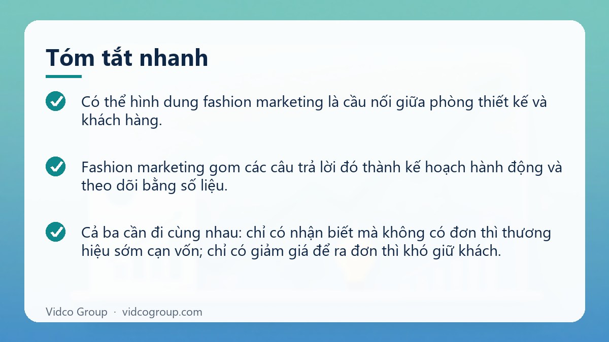 Tóm tắt nhanh: Fashion marketing là gì