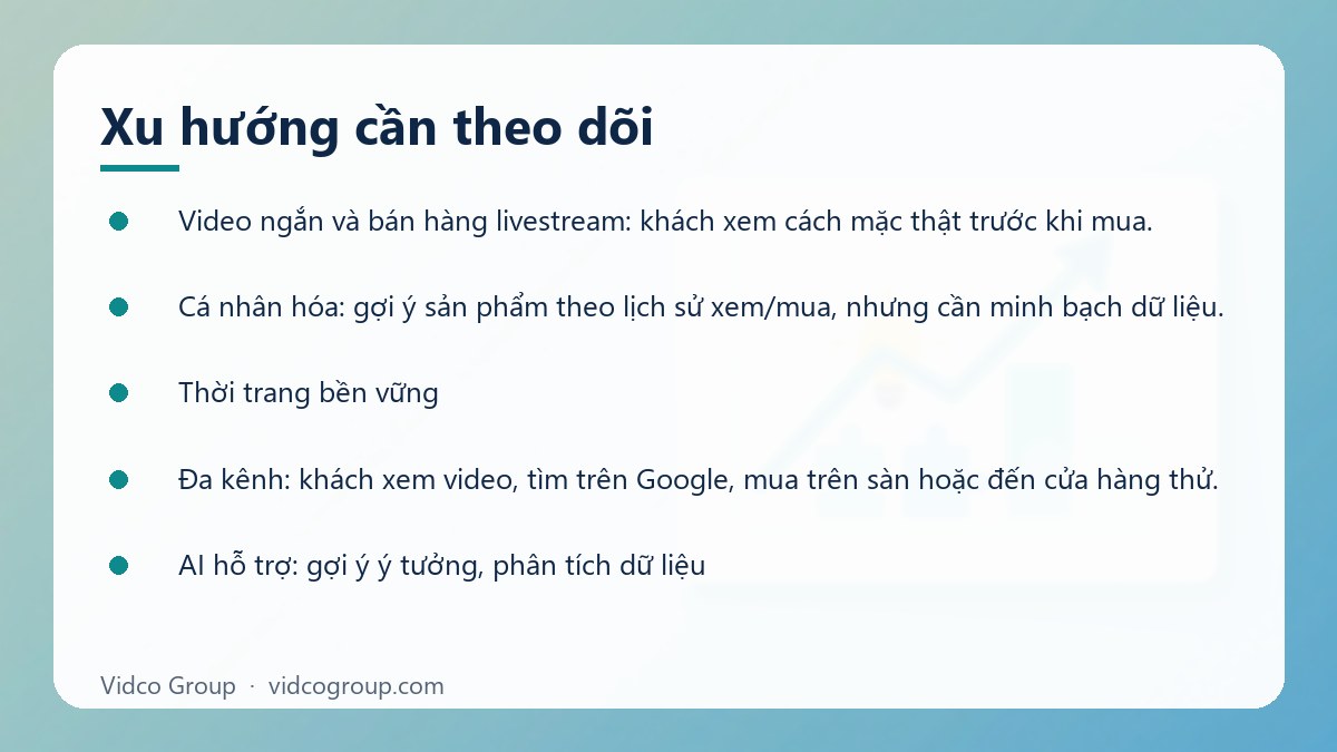 Danh sách: Xu hướng cần theo dõi
