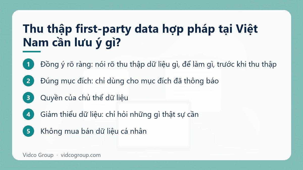 Các bước: Thu thập first-party data hợp pháp tại Việt Nam cần lưu ý gì?
