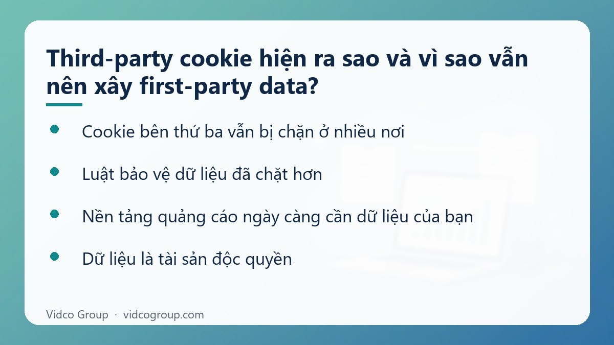 Danh sách: Third-party cookie hiện ra sao và vì sao vẫn nên xây first-party data?