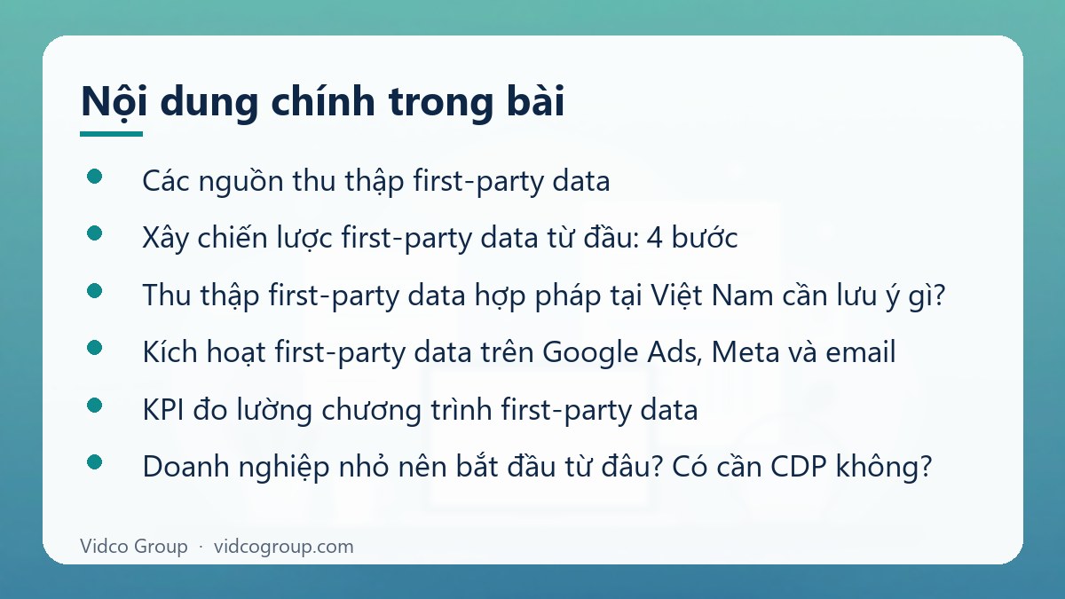 Nội dung chính: First-Party Data là gì