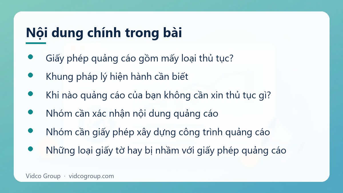 Nội dung chính: Giấy phép quảng cáo gồm mấy loại