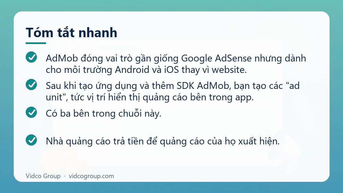 Tóm tắt nhanh: Google AdMob là gì