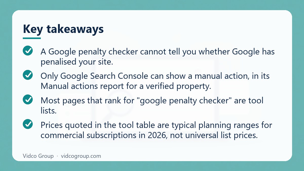 Key takeaways: Google Penalty Checker