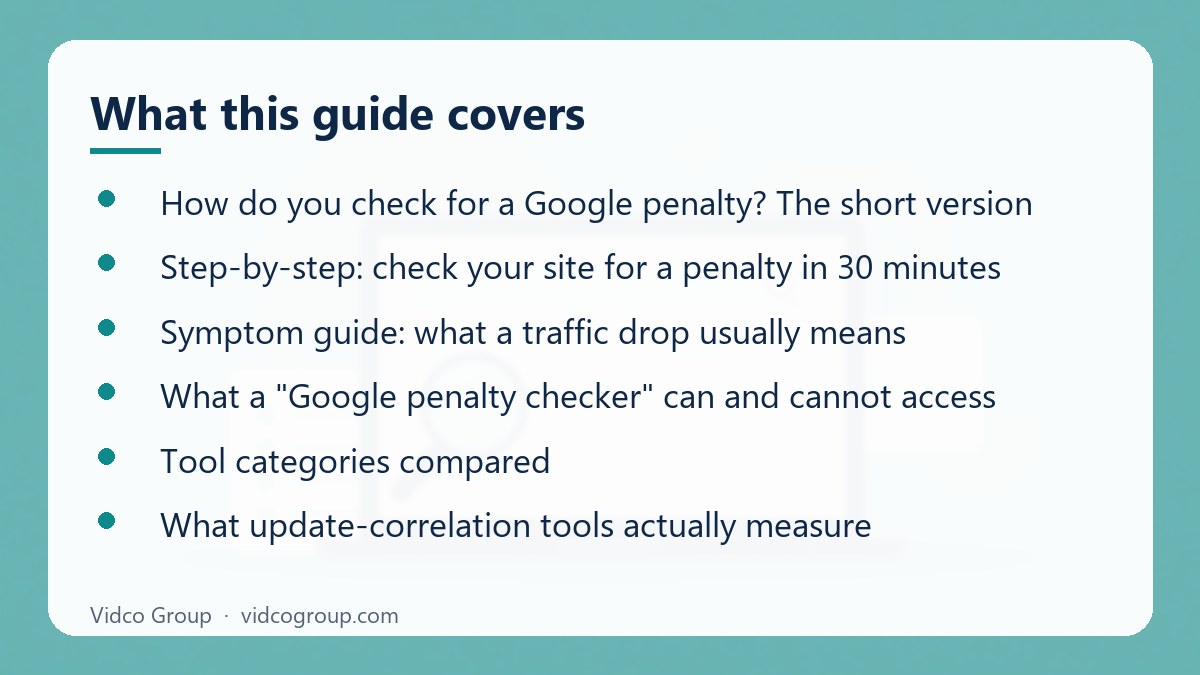 What this guide covers: Google Penalty Checker