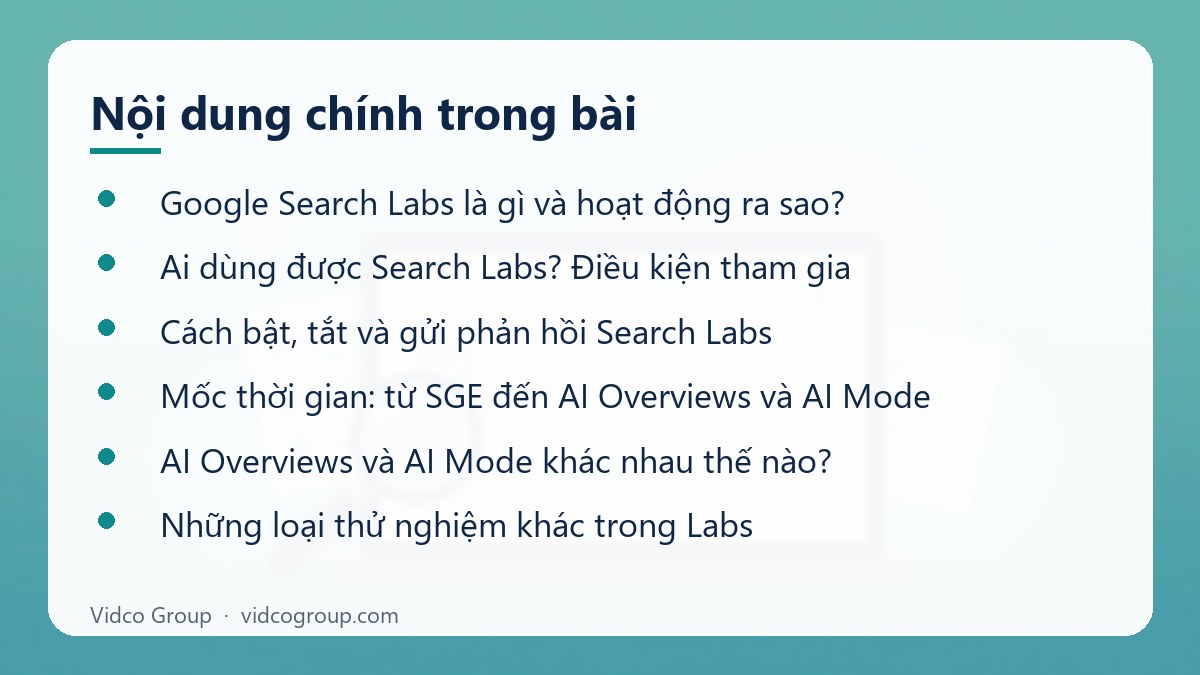 Nội dung chính: Google Search Labs là gì