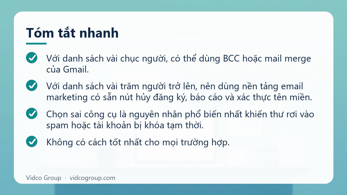 Tóm tắt nhanh: Gửi email hàng loạt