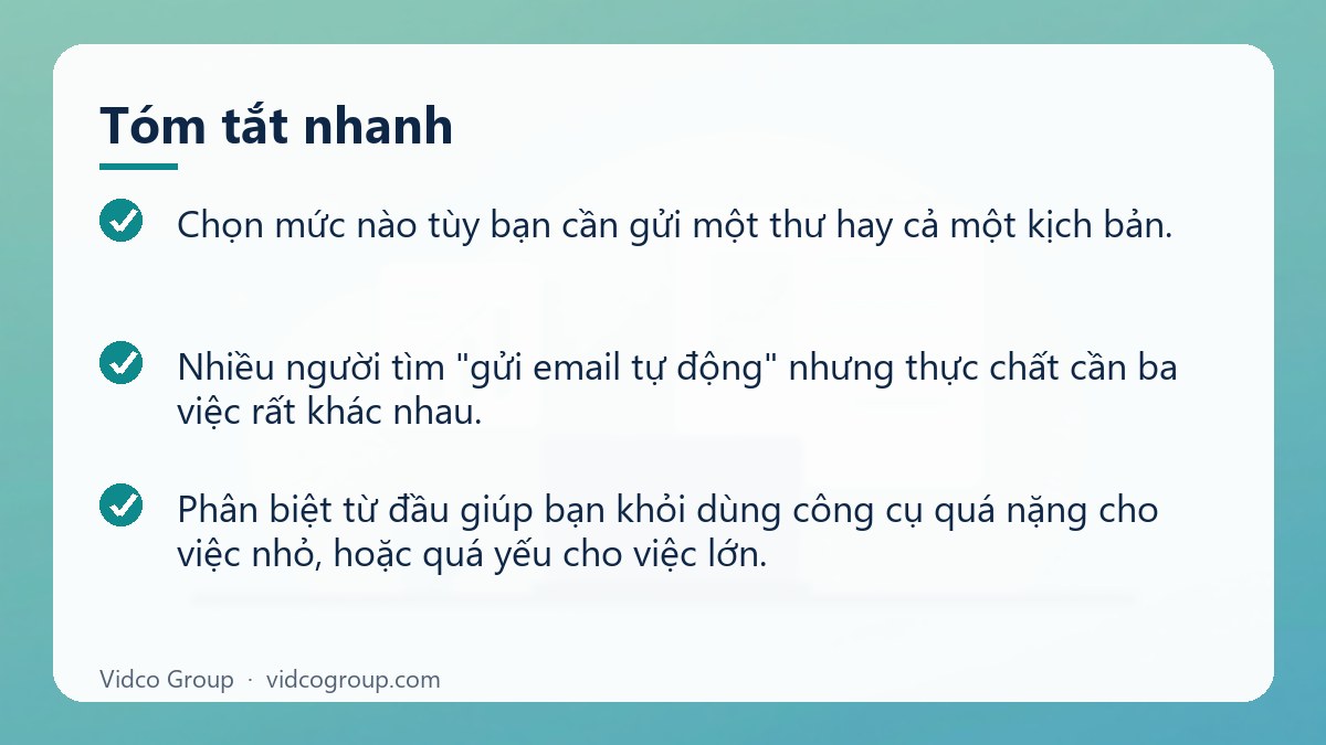 Tóm tắt nhanh: Gửi email tự động