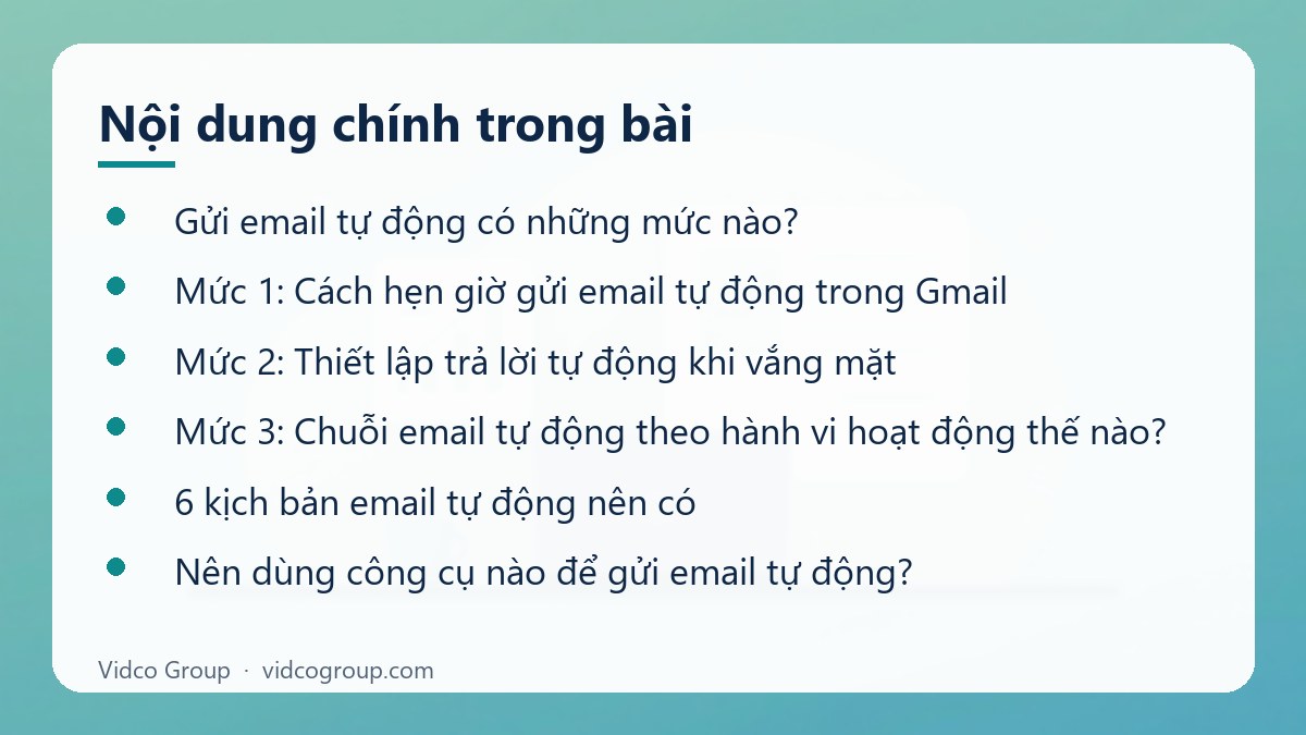 Nội dung chính: Gửi email tự động