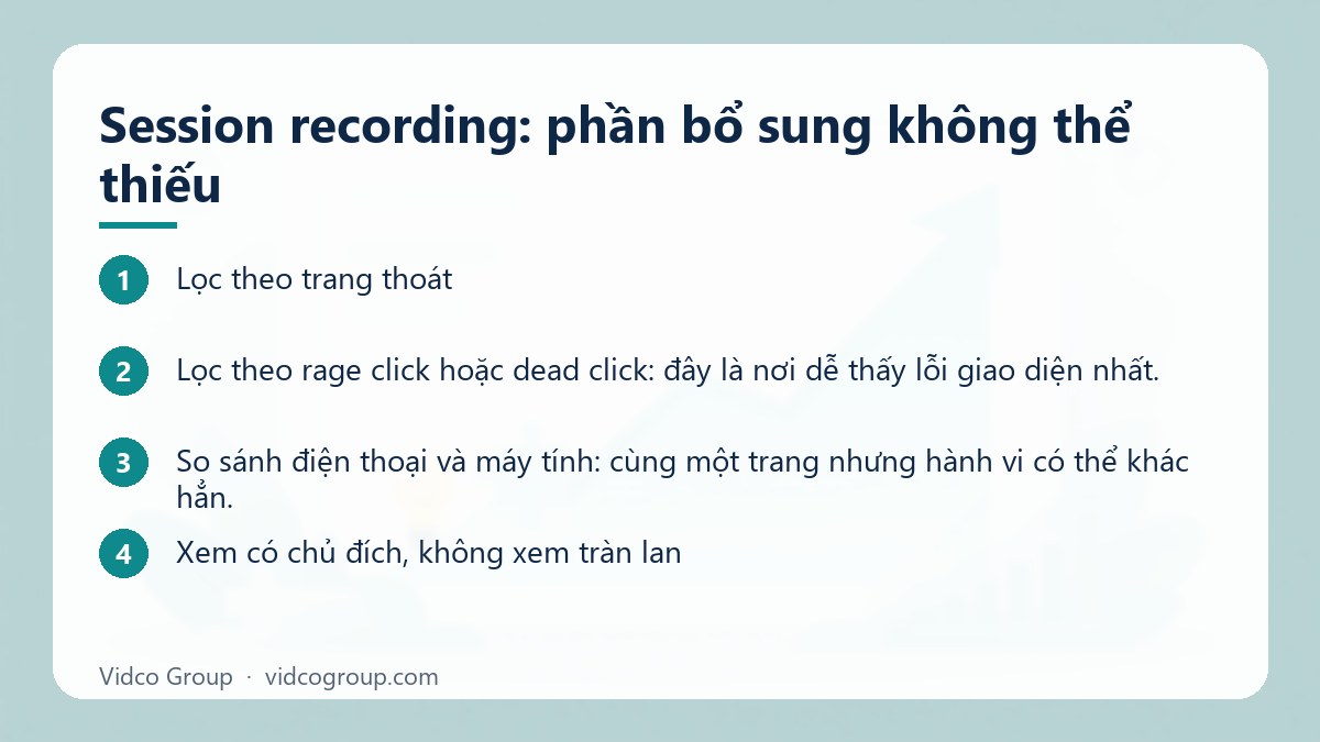 Các bước: Session recording: phần bổ sung không thể thiếu