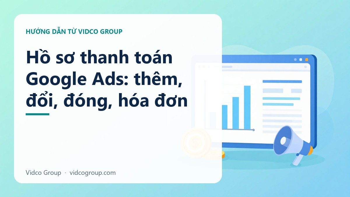 Hình minh họa: Hồ sơ thanh toán Google Ads: thêm, đổi, đóng, hóa đơn