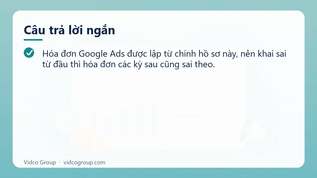 Câu trả lời ngắn: Hồ sơ thanh toán Google Ads