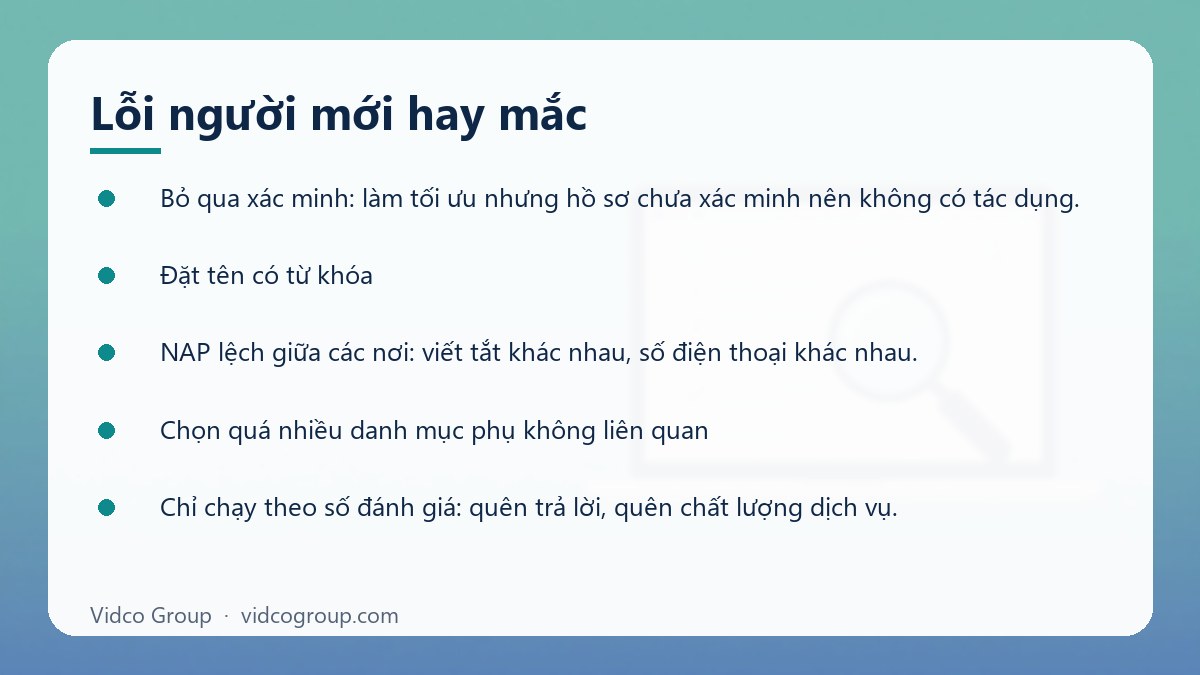 Danh sách: Lỗi người mới hay mắc