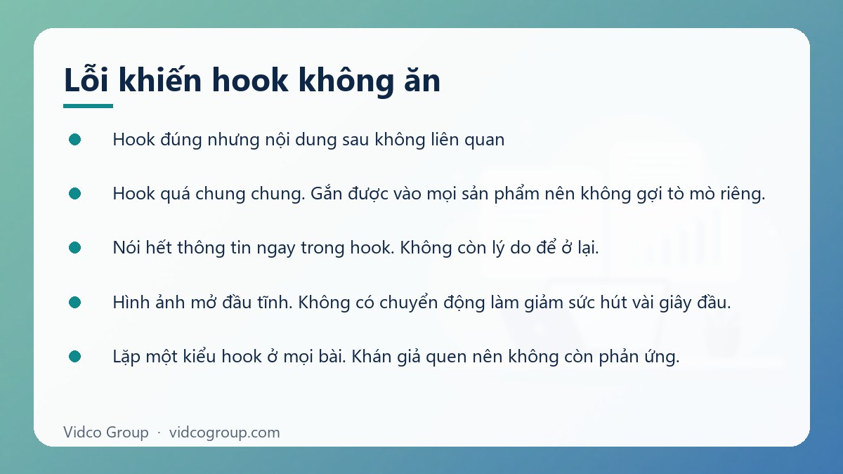 Danh sách: Lỗi khiến hook không ăn