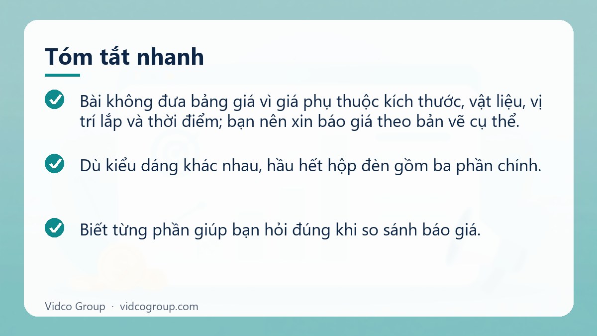 Tóm tắt nhanh: Hộp đèn quảng cáo