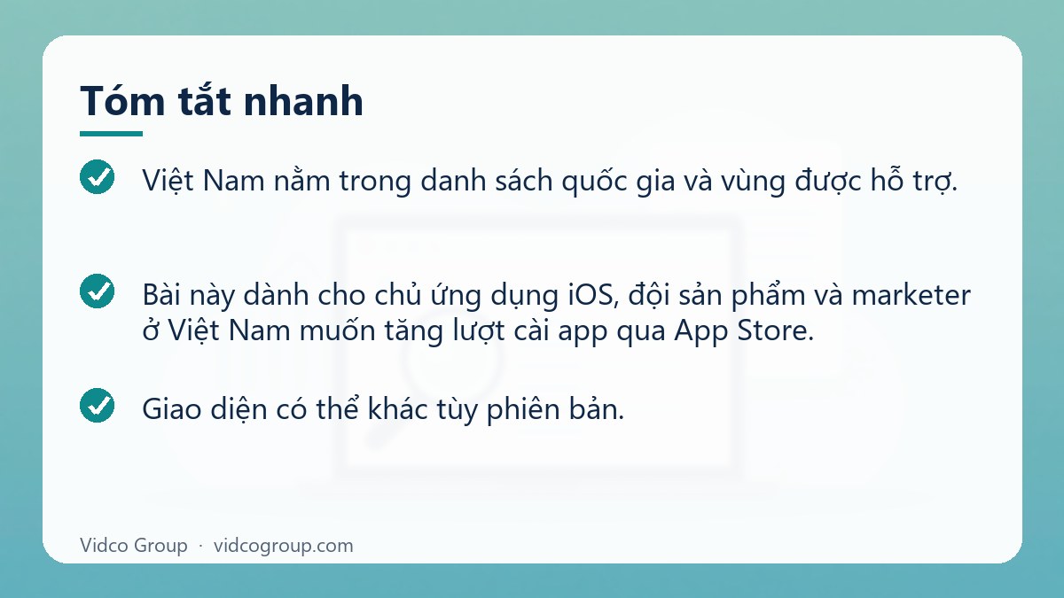 Tóm tắt nhanh: Hướng dẫn quảng cáo Apple Search Ads cho app iOS