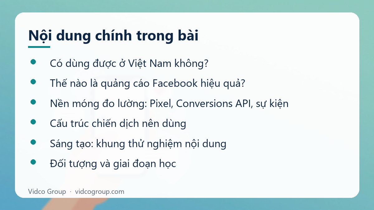 Nội dung chính: Hướng dẫn quảng cáo Facebook hiệu quả
