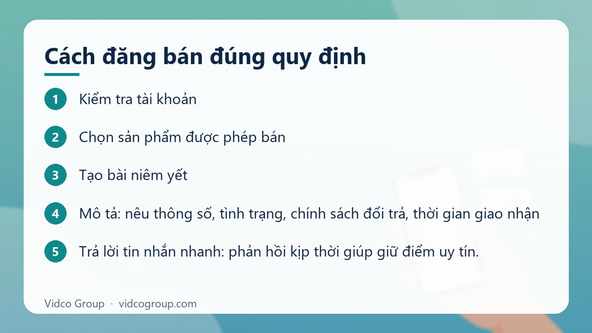 Các bước: Cách đăng bán đúng quy định