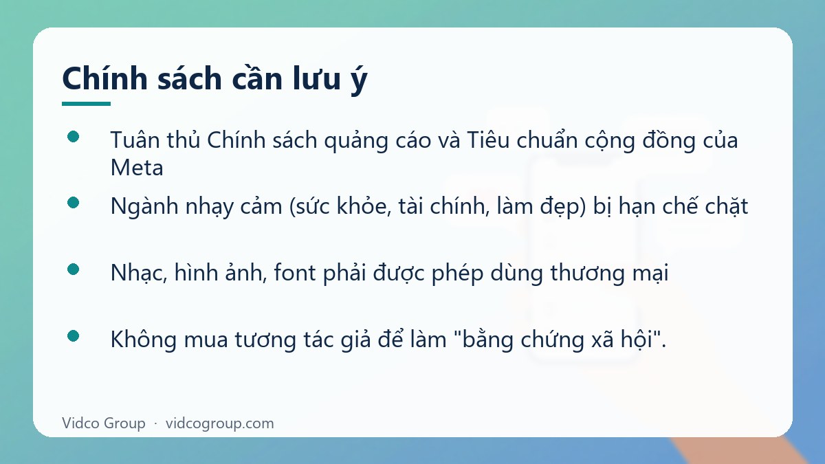 Danh sách: Chính sách cần lưu ý