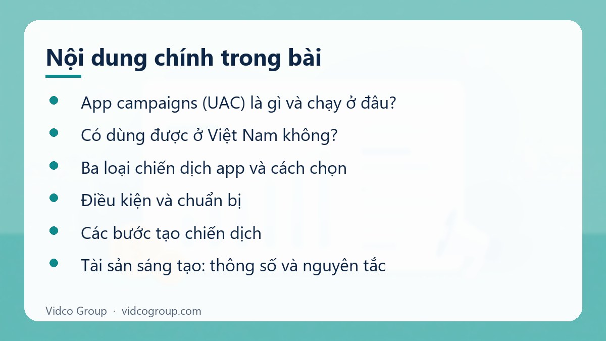 Nội dung chính: Hướng dẫn quảng cáo Google App campaigns (UAC) cho app