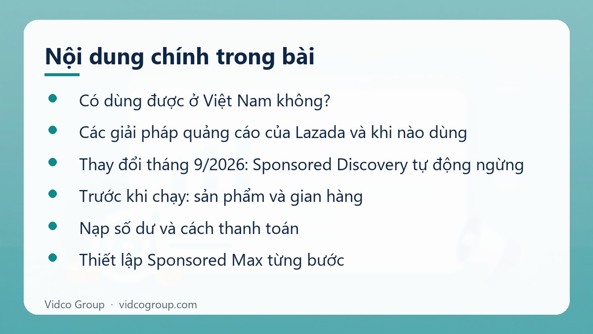 Nội dung chính: Hướng dẫn quảng cáo Lazada