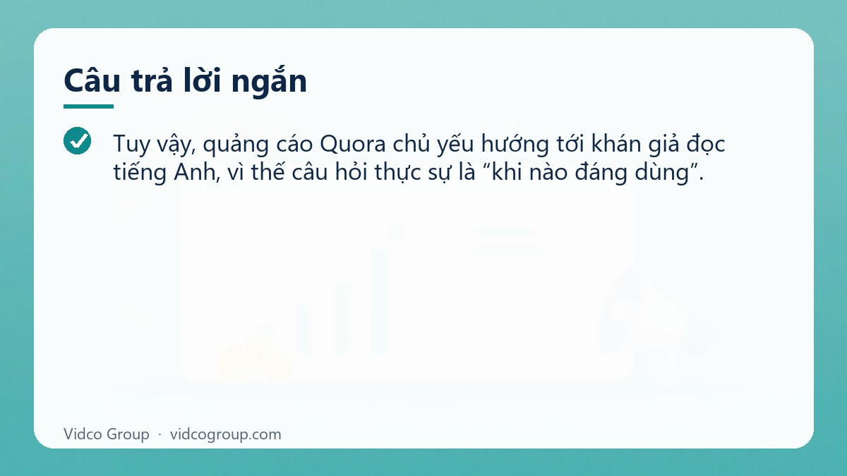 Câu trả lời ngắn: Hướng dẫn quảng cáo Quora