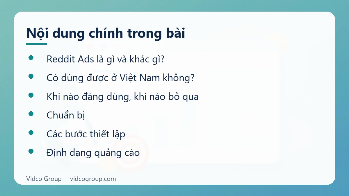 Nội dung chính: Hướng dẫn quảng cáo Reddit