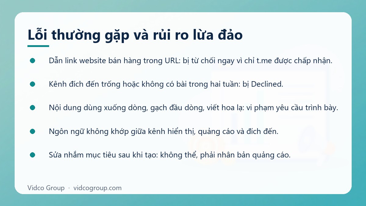 Danh sách: Lỗi thường gặp và rủi ro lừa đảo