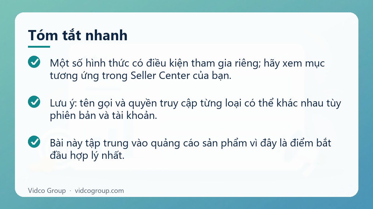 Tóm tắt nhanh: Hướng dẫn quảng cáo Tiki