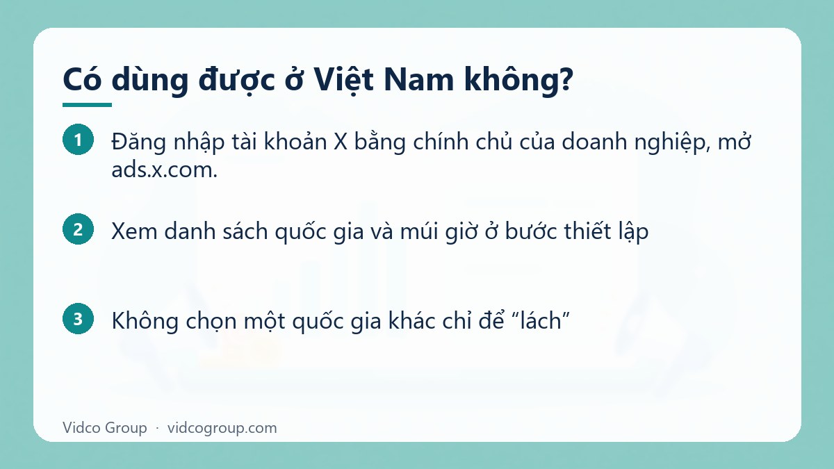 Các bước: Có dùng được ở Việt Nam không?