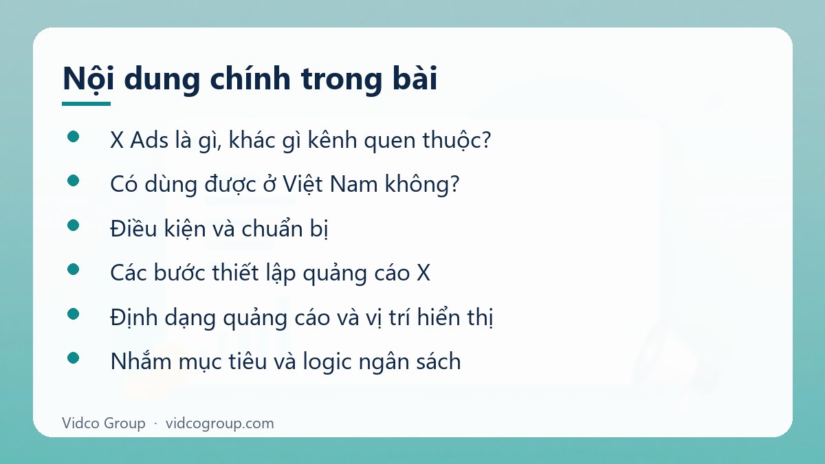 Nội dung chính: Hướng dẫn quảng cáo Twitter/X