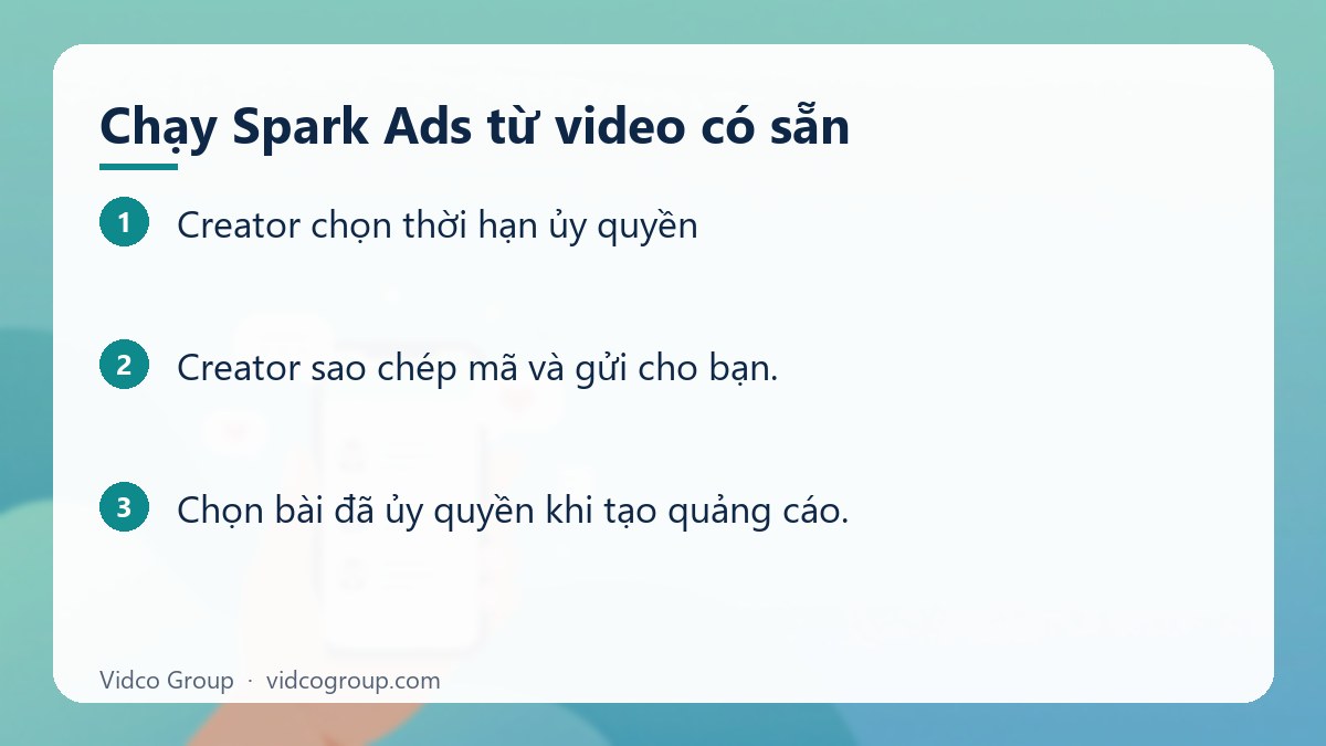 Các bước: Chạy Spark Ads từ video có sẵn