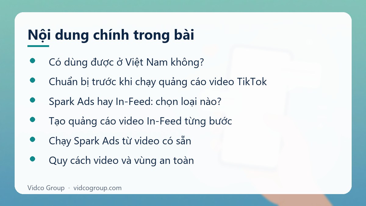 Nội dung chính: Hướng dẫn quảng cáo video TikTok
