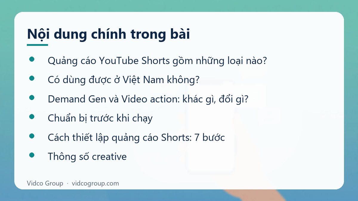Nội dung chính: Hướng dẫn quảng cáo YouTube Shorts