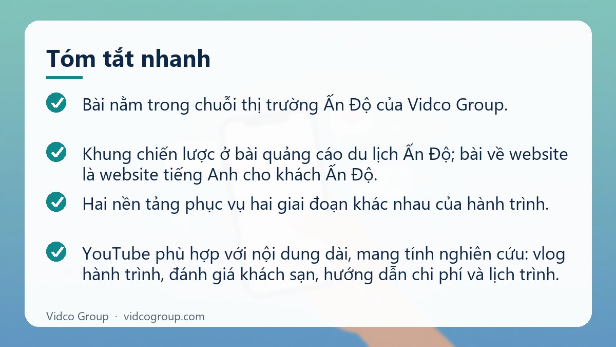 Tóm tắt nhanh: Influencer, YouTube, Instagram du lịch Ấn Độ