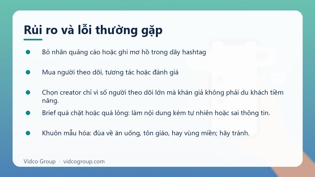 Danh sách: Rủi ro và lỗi thường gặp