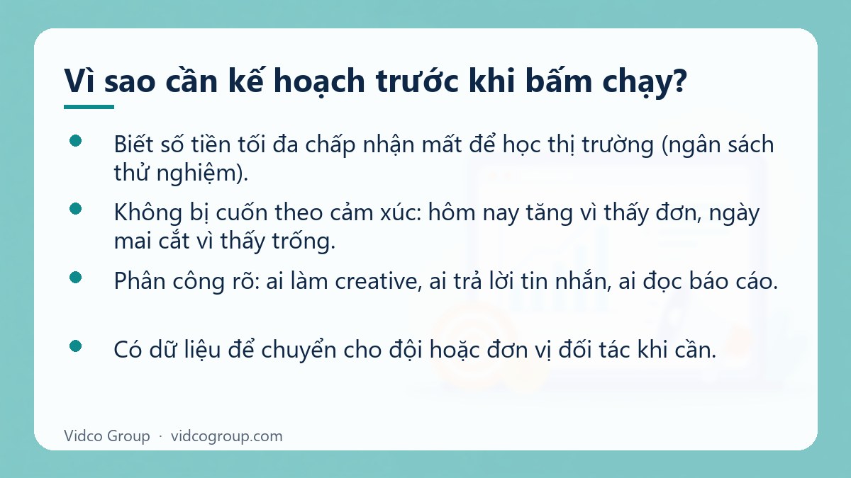 Danh sách: Vì sao cần kế hoạch trước khi bấm chạy?