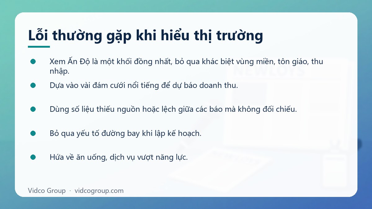 Danh sách: Lỗi thường gặp khi hiểu thị trường
