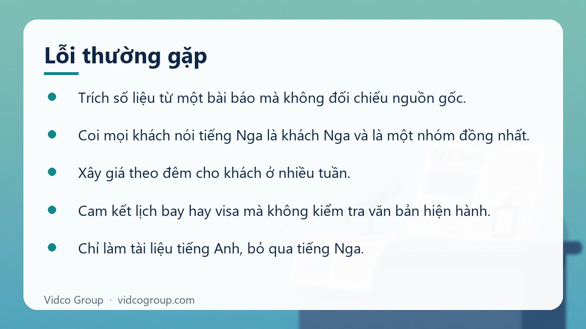 Danh sách: Lỗi thường gặp