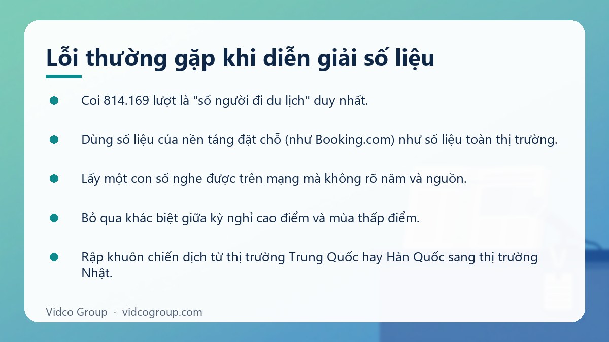 Danh sách: Lỗi thường gặp khi diễn giải số liệu