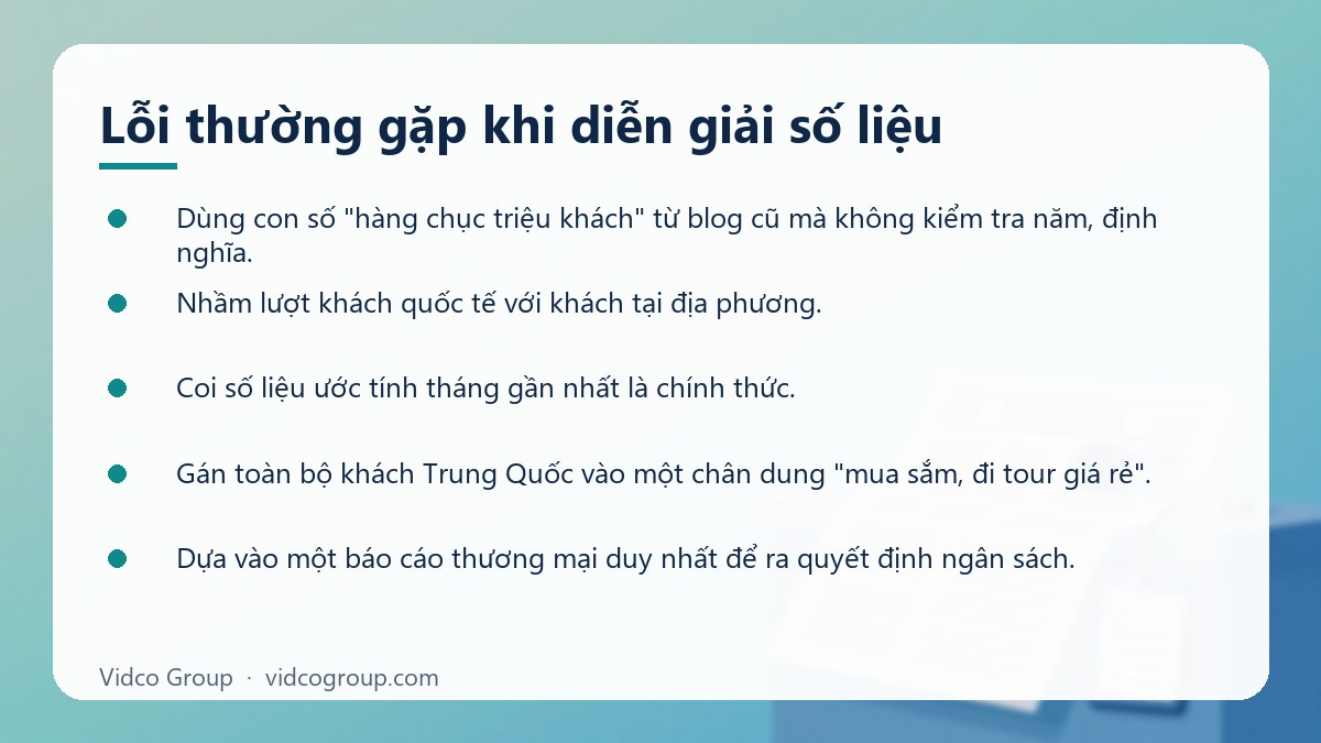 Danh sách: Lỗi thường gặp khi diễn giải số liệu