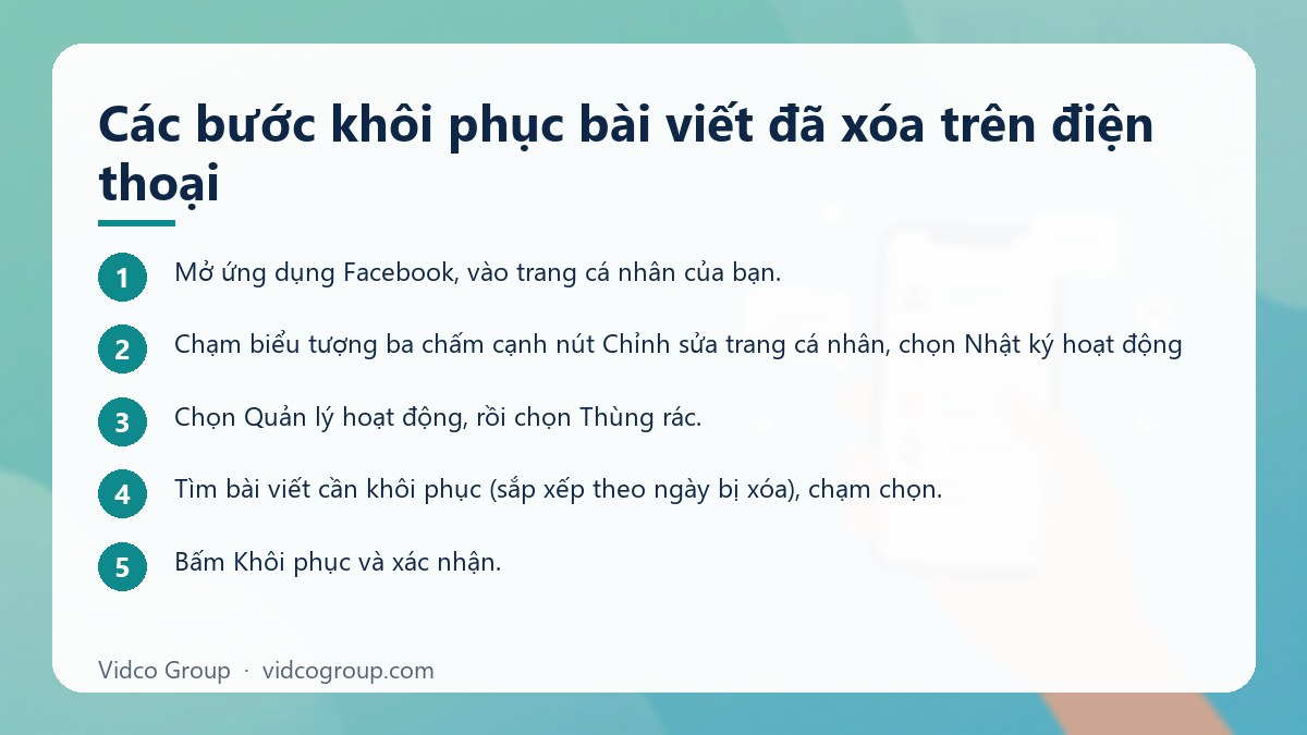 Các bước: Các bước khôi phục bài viết đã xóa trên điện thoại