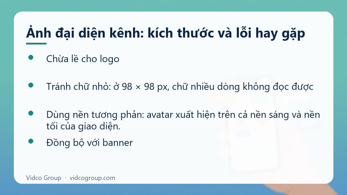 Danh sách: Ảnh đại diện kênh: kích thước và lỗi hay gặp