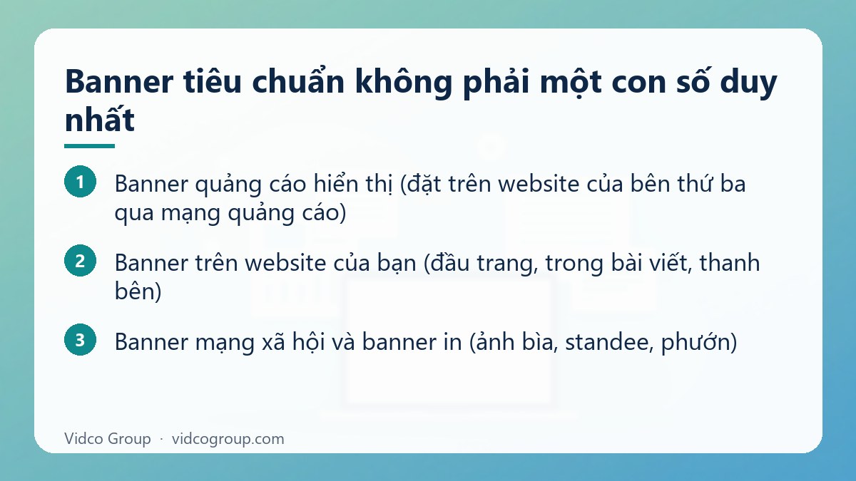Các bước: Banner tiêu chuẩn không phải một con số duy nhất