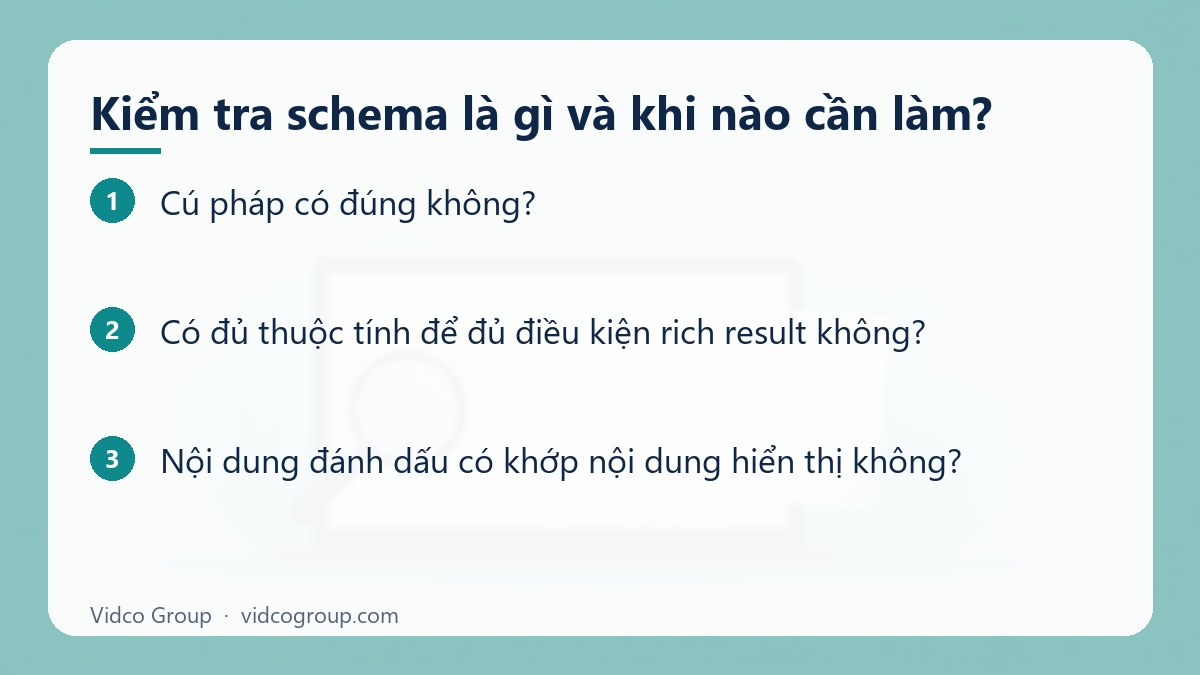 Các bước: Kiểm tra schema là gì và khi nào cần làm?