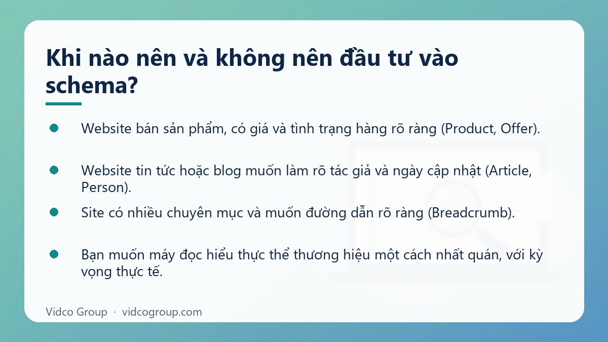 Danh sách: Khi nào nên và không nên đầu tư vào schema?